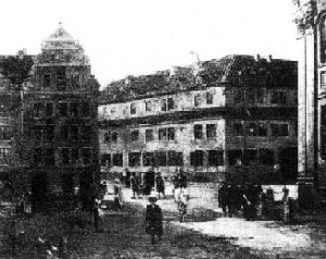 La Kreuzschule de Dresde, photographie du XIXème siècle