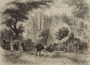 "Les Huguenots" de Giacomo Meyerbeer ou le triomphe du "Grand Opéra à la française", un genre qui devait triompher et perdurer sur les scènes lyriques parisiennes jusqu'à la fin du XIXème siècle (ici décors pour la production de l'Opéra de Paris en 1875)