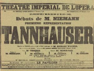 Affiche pour le Tannhäuser en 1861 (création au Théâtre Impérial de l'Opéra à Paris)