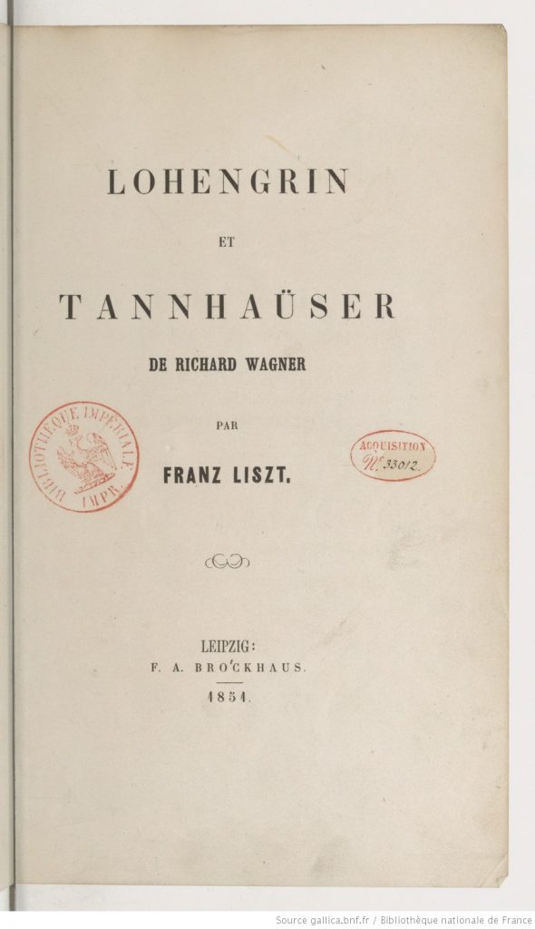 Lohengrin Et Tannhäuser De Richard [...]liszt Franz Bpt6k98024297